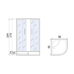 Душевой уголок River Don 90/24 МТ, с поддоном 90/40