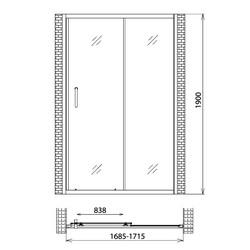 Душевая дверь Gemy Victoria S30191G 170х190