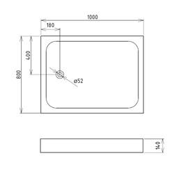 Душевой поддон Gemy ST15T 100х80