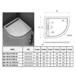 Душевой поддон Welt-Wasser TRR 80 STONE-WT