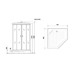Душевая кабина с гидромассажем Niagara Premium NG-6001-01GD 90х90
