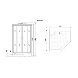 Душевая кабина с гидромассажем Niagara Premium NG-6002-01GD 100х100