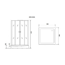 Душевая кабина с гидромассажем Niagara Premium NG-6001-01GQ 90х90