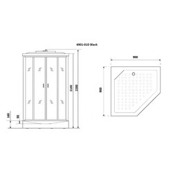 Душевая кабина Niagara Premium NG-6901-01D Black 90х90