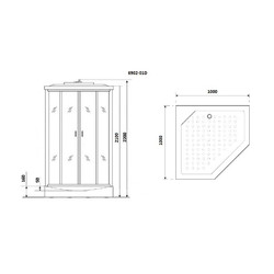 Душевая кабина Niagara Premium NG-6902-01D Black 100х100