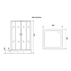 Душевая кабина Niagara Premium NG-6901-01Q Black 90х90