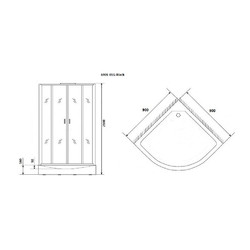 Душевая кабина с гидромассажем Niagara Premium NG-6901-01G Black 90х90