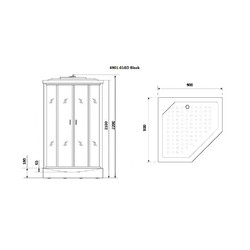 Душевая кабина с гидромассажем Niagara Premium NG-6901-01GD Black 90х90