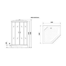 Душевая кабина с гидромассажем Niagara Premium NG-6902-01GD Black 100х100