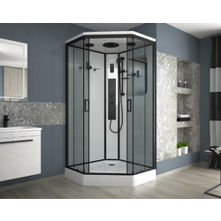 Душевая кабина с гидромассажем Niagara Premium NG-6902-01GD Black 100х100