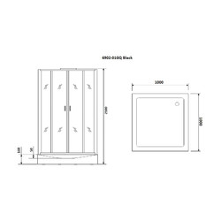 Душевая кабина с гидромассажем Niagara Premium NG-6902-01GQ Black 100х100