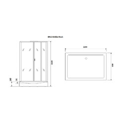 Душевая кабина с гидромассажем Niagara Premium NG-6912-01GQL Black 120х80