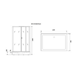 Душевая кабина с гидромассажем Niagara Premium NG-6912-01GQR Black 120х80