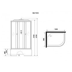 Душевая кабина Niagara Eco NG-7510-14R 120х80