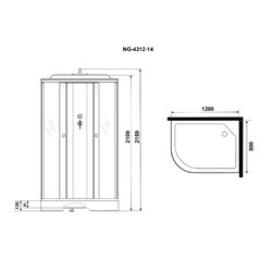 Душевая кабина Niagara Eco NG-4312-14R 120х80