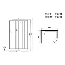 Душевая кабина Niagara Classic NG-3512-14R 120х80