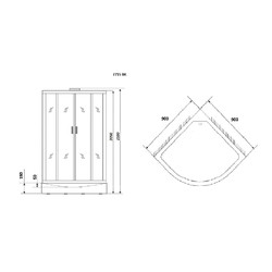 Душевая кабина без крыши Niagara Luxe NG-7715WBK 90х90