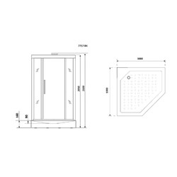 Душевая кабина без крыши Niagara Luxe NG-7717WBK 100х100