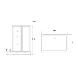 Душевая кабина без крыши Niagara Luxe NG-7711WBK 90х120