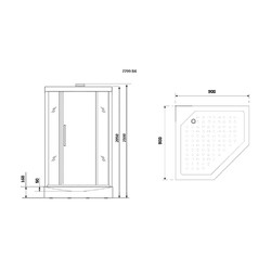 Душевая кабина без крыши Niagara Luxe NG-7799WBK 90х90