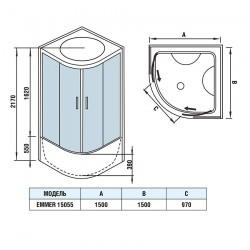 Душевая кабина с ванной Welt-Wasser EMMER 15055-2 150х150