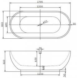 Акриловая ванна Belbagno BB26 179,5х81