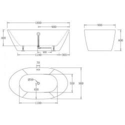 Акриловая ванна Belbagno BB68-1800 180х90