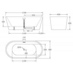 Акриловая ванна Belbagno BB71-1700 170х80