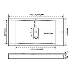 Душевой поддон Good Door Flow 100х70 графит