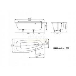 Стальная ванна Kaldewei Mini 830 157x75 (правая)