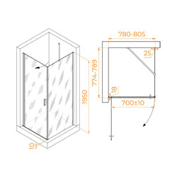 Душевой уголок RGW Leipzig LE-034 (LE-003 + Z-14) 80х80