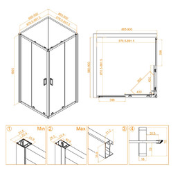 Душевой уголок RGW Classic CL-34 90х90