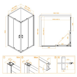 Душевой уголок RGW Classic CL-34В 100х100