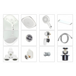 Душевая кабина Domani-Spa Delight Slim 128 high R 120х80 тонированная/чёрная