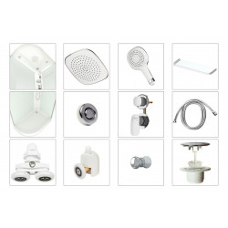 Душевая кабина Domani-Spa Delight Slim 128 R 120х80 тонированная/чёрная