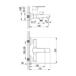 Смеситель для ванны Lemark plus GRACE LM1512C