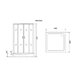 Душевая кабина с гидромассажем Niagara Premium NG-6002-01GQ 100х100