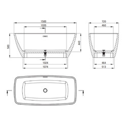 Акриловая ванна Deante Anemon KDM_015W 150х72