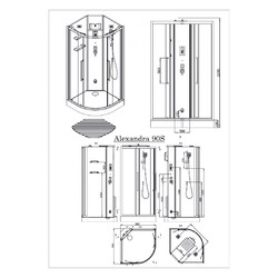 Душевая кабина Acquazzone Alexandra 90S 90х90 с паром