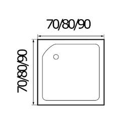Душевой поддон River/Wemor 80/24 квадратный