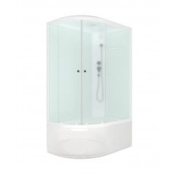 Душевая кабина Domani-Spa Delight Slim 128 high R сатин-матированная/белая