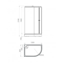 Душевая кабина Domani-Spa Delight Slim 128 L 120х80 сатин-матированная/белая