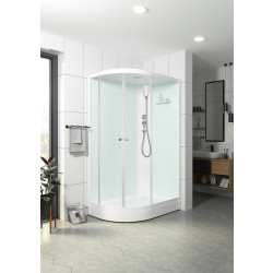 Душевая кабина Domani-Spa Delight Slim 128 R 120х80 сатин-матированная/белая