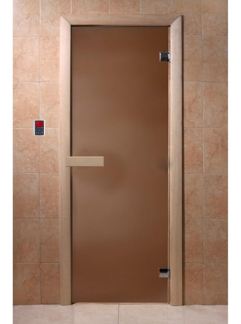 Душевая дверь DOORWOOD 70х190 бронза матовая/коробка осина
