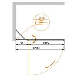 Душевая шторка для ванны Cezares ECO-O-V-11-120/140-C-Cr