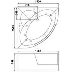 Гидромассажная ванна Welt-Wasser HB PLAUER 150х150 WT