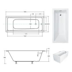 Акриловая ванна Besco Modern Slim 180x80