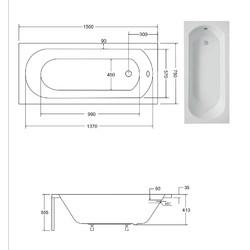Акриловая ванна Besco Intrica 150x75