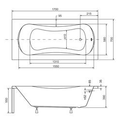 Акриловая ванна Besco Aria  Plus 170x70