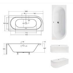 Акриловая ванна Besco Avita R 180х80
